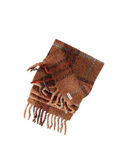 Burberry Giant Check Boucle Scarf In Brown
