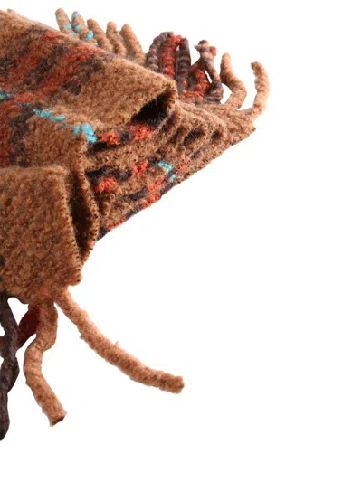 Burberry Giant Check Boucle Scarf In Brown