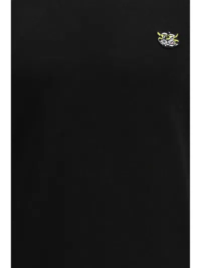 Kenzo Wild Tiger Crew Neck Sweatshirt Ribbed Cuffs Hem In Black