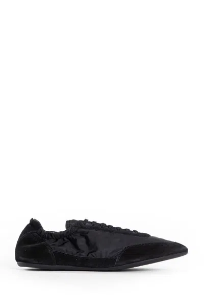 Prada Collapse Re-nylon And Suede Elasticized Sneakers Shoes In Black