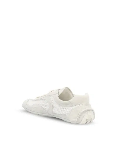 Prada Montecarlo Re-edition 2005 Suede And Mesh Sneakers In White