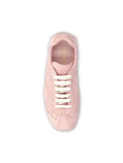 Prada Pink Suede And Re-nylon Montecarlo Re-edition 2005 Sneakers In Pink