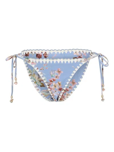 Zimmermann Chambray Blue Awaken Crochet Edge Tie Pant In Blue