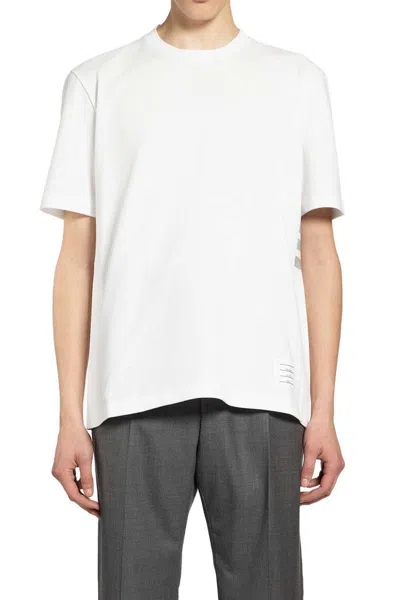 Thom Browne Off-white Cotton Waffle Rib Cuff T-shirt