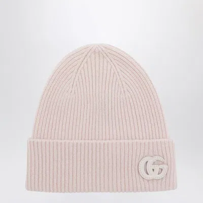 Gucci Logo-patch Ribbed Beanie Hat In Neutral