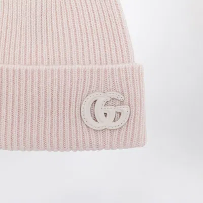 Gucci Logo-patch Ribbed Beanie Hat In Neutral