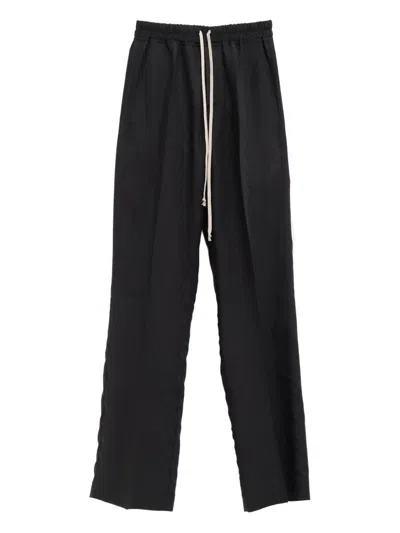 Rick Owens Straight Leg Trousers Nylon And Silk Blend In Black