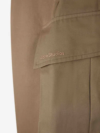 Acne Studios Twill Cargo Pants In Brown