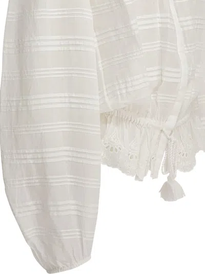 Isabel Marant Étoile Polly Lace And Cotton Blouse In White