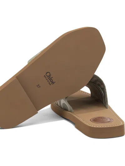Chloé "woody" Slides In Green