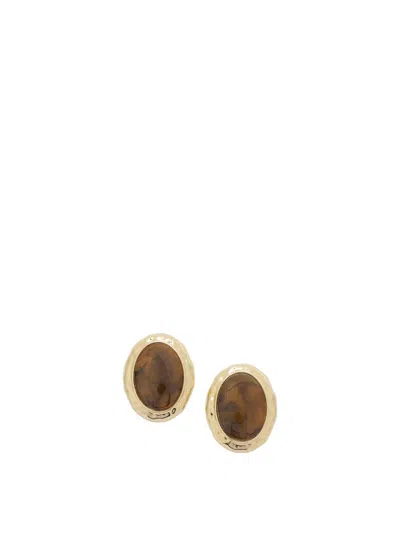 Self-portrait "hammered" Earrings In Gold