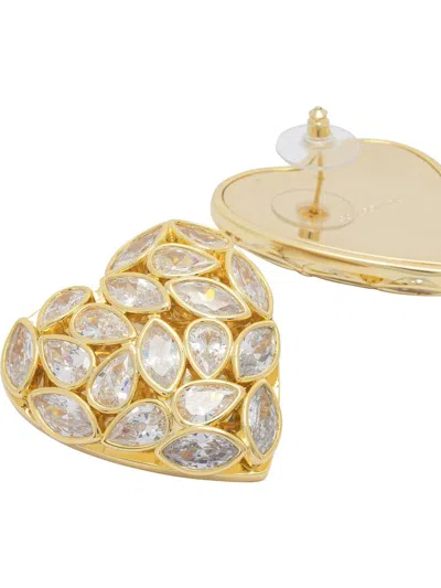 Self-portrait Decorated Heart Earrings In Gold