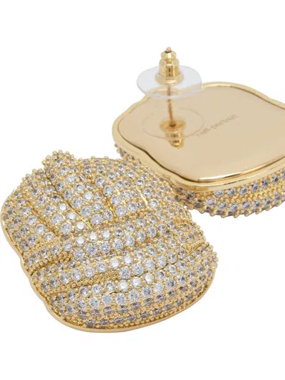 Self-portrait Crystal Knot Earrings In Gold