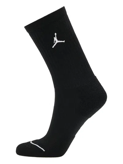 Jordan Logo Crew Socks (pack Of Three) In Black