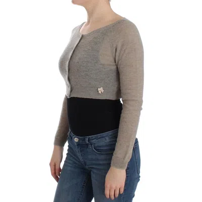 Ermanno Scervino Beige Alpaca Leather Women's Cardigan In Sand