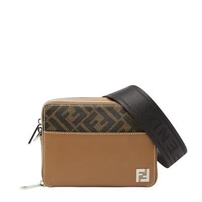 Pre-owned Fendi Black Brown Pvc Leather Shoulder Bag () In Multi