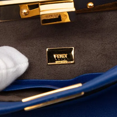 Pre-owned Fendi Blue Leather Handbag Shoulder Bag ()