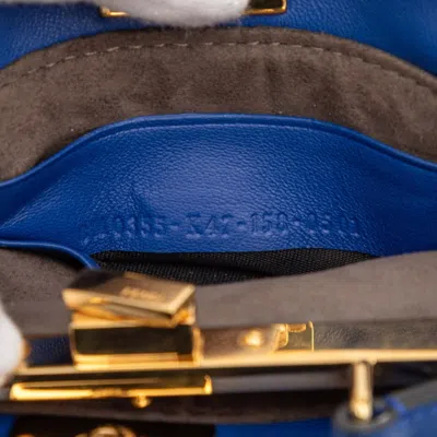 Pre-owned Fendi Blue Leather Handbag Shoulder Bag ()