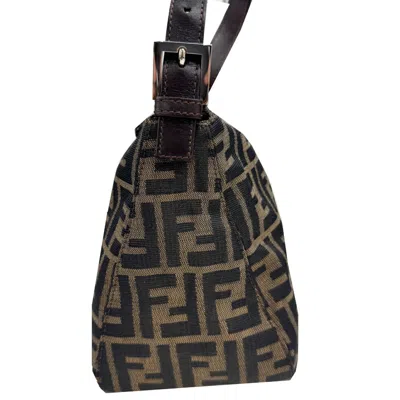 Pre-owned Fendi Brown Canvas Leather Shoulder Bag ()