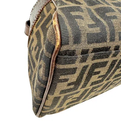 Pre-owned Fendi Brown Canvas Leather Shoulder Bag Tote Bag ()