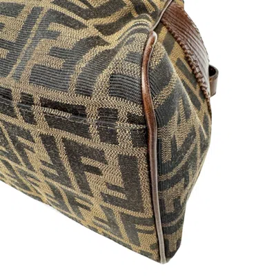 Pre-owned Fendi Brown Canvas Leather Shoulder Bag Tote Bag ()