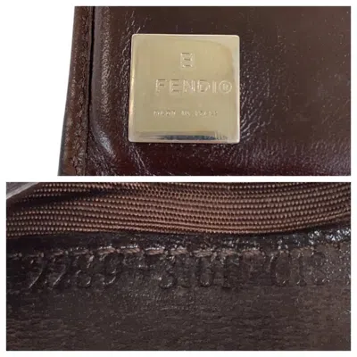 Pre-owned Fendi Brown Leather Canvas Wallet (bi-fold) ()