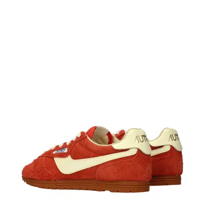 Autry Windspin Suede And Leather Sneakers In Rubyrutabaga In Red