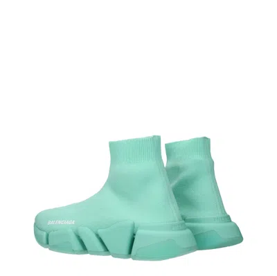 Balenciaga Speed 2.0 Women's Sneakers Green/mint Fabric In Blue