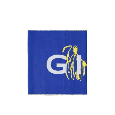 Givenchy Logo Wool Scarf Men In Blue