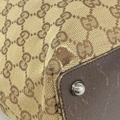 Pre-owned Gucci Beige Brown Canvas Tote Bag () In Multi