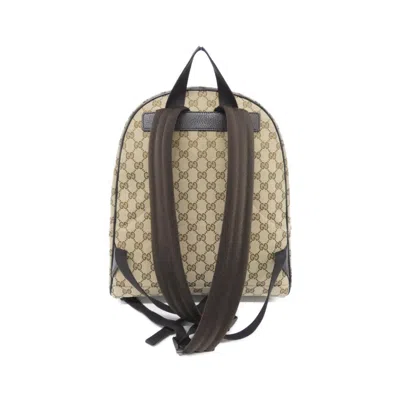 Pre-owned Gucci Beige Brown Gg Canvas Backpack () In Multi