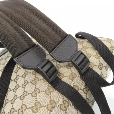 Pre-owned Gucci Beige Brown Gg Canvas Backpack () In Multi