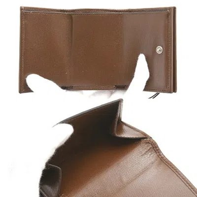 Pre-owned Gucci Beige Gg Canvas Wallet (tri-fold) () In Sand