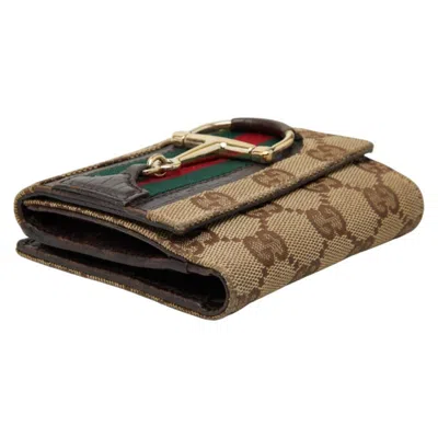 Pre-owned Gucci Brown Canvas Leather Wallet (bi-fold) ()