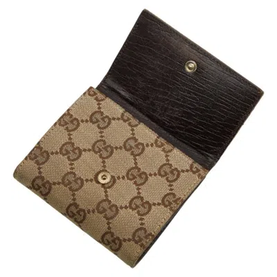 Pre-owned Gucci Brown Canvas Leather Wallet (bi-fold) ()