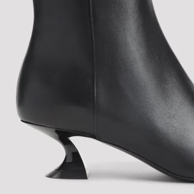 Lanvin Kitten Heel Ankle Boots 50 Mm Lambskin In Black