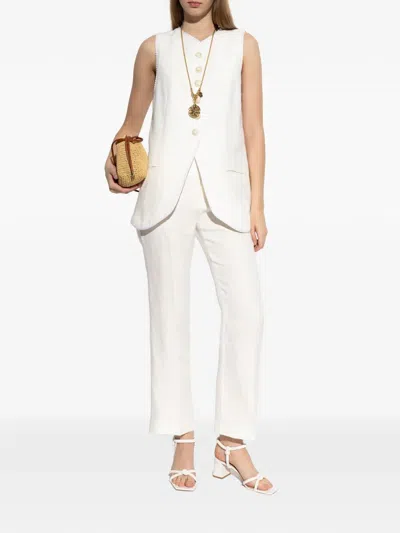 Etro Button-down Waistcoat With Trims In White