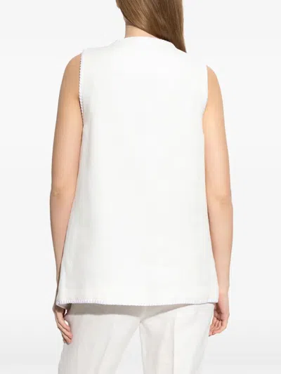 Etro Button-down Waistcoat With Trims In White