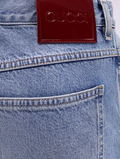 Gucci Certified Cotton Slim Fit Jeans In Blue