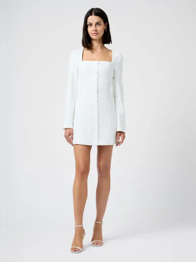 French Connection Whisper Square Neck Long Sleeve Mini Dress  Dresses In White