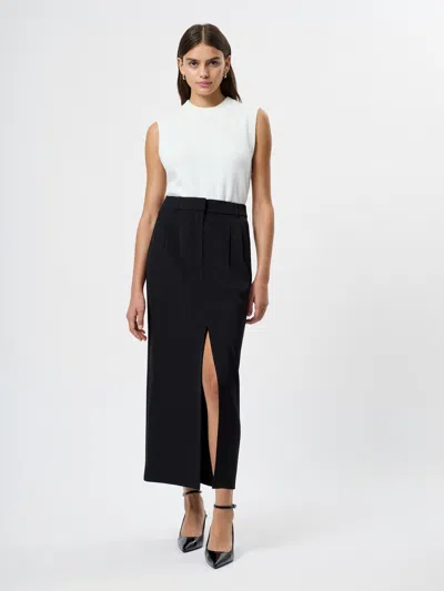 French Connection Harry Suiting Slit Midi Skirt  Skirts In Black