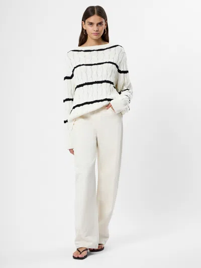 French Connection Mozart Chunky Cable Knit Pullover  Knitwear In White