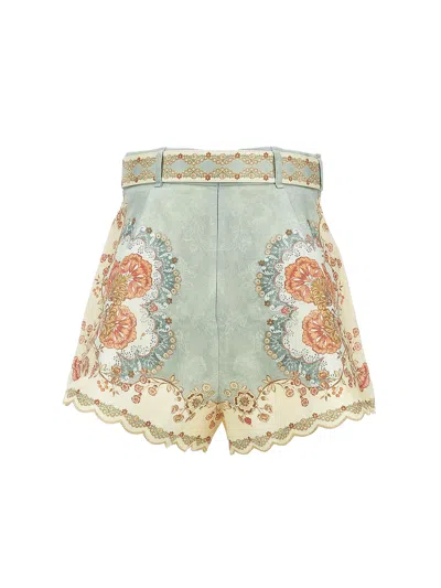 Zimmermann Daylight Tuck Linen Short In Green