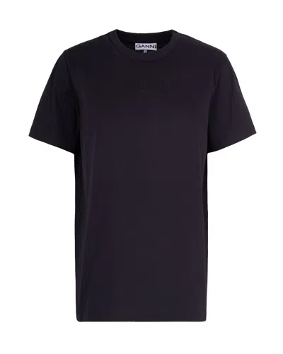 Ganni Essential Basic T-shirt Phantom In Multi