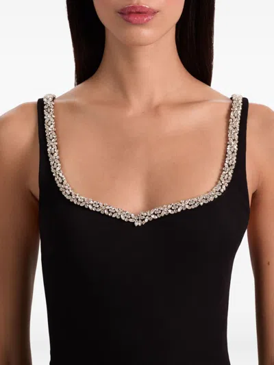 Alice And Olivia Embellished Mini Dress In Black