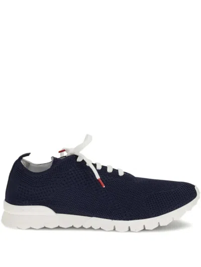 Kiton Fits Sneakers Round Toe Knit Upper In Blue