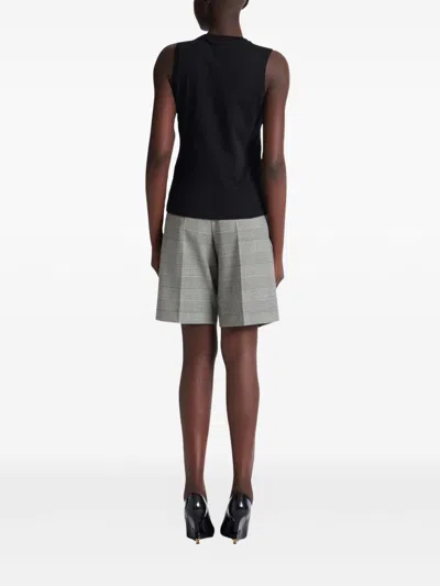 Balmain Logo Cotton Tank Top In Black