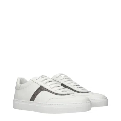 Brunello Cucinelli Women Leather Sneaker With Precious Detail In Animal Print