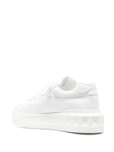 Valentino Garavani White Nappa Leather One Stud Xl Sneakers