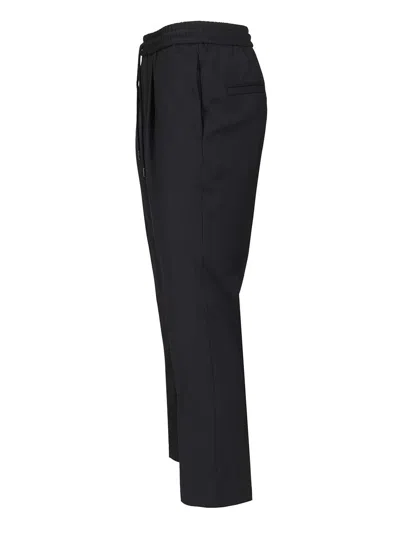 Jacob Cohen Pantalone Relaxed Carrot Fit Daniel Rw Coulisse 100 Lana Trousers Blue In Black